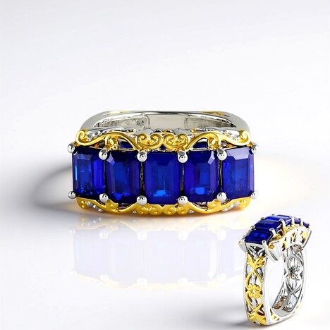 Anello in argento con Spinello Cobalto (Gems en Vogue)