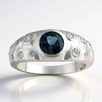Anello in argento con Topazio Blu Londra (de Melo Essence)