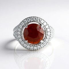 Anello in oro con Granato Essonite