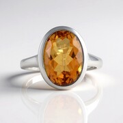Anillo en plata con Cuarzo naranja