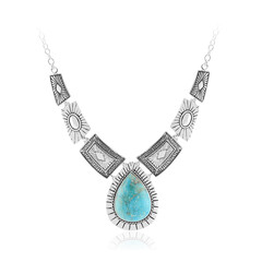 Collar en plata con Turquesa azul del Mohave Kingman (Jones Lee)