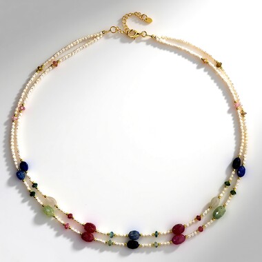 Collana in argento con Zaffiro Fancy (Riya)
