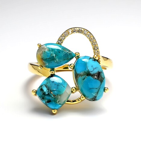 Anello in argento con Mosaico turchese