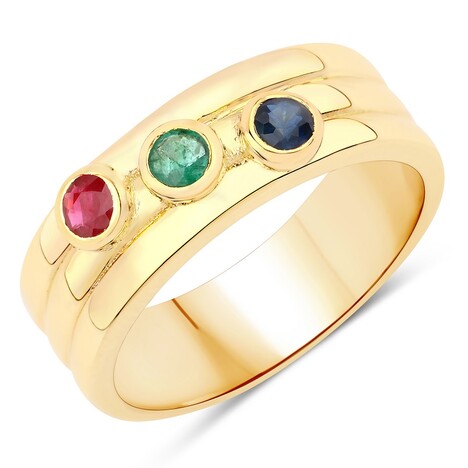 Anillo en plata con Esmeralda de Zambia