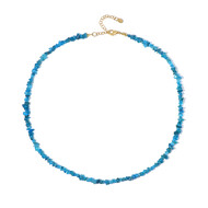 Neonblauer Apatit-Silberhalskette