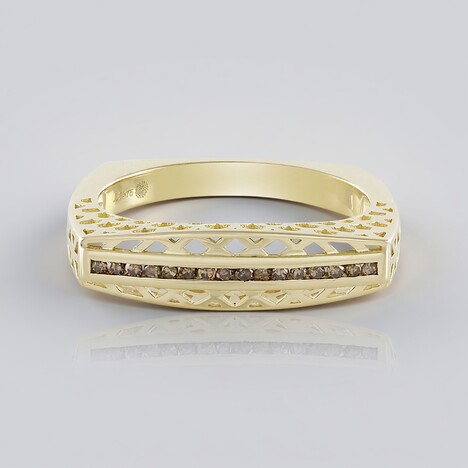 Anello in oro con Diamante Champagne I2 (Ornaments by de Melo)