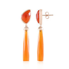 Oranger Chalzedon-Silberohrringe (KM by Juwelo)
