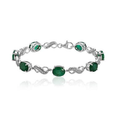 Bracciale in argento con Smeraldo Zambia