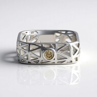 Anello in argento con Diamante Champagne I2 (Ornaments by de Melo)