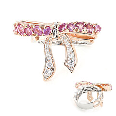 Zilveren ring met roze saffieren (Gems en Vogue)