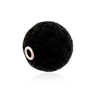 Schwarze Lava-Silberanhänger (MONOSONO COLLECTION)