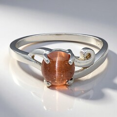 Anello placcato in platino con Scapolite Occhio di Gatto