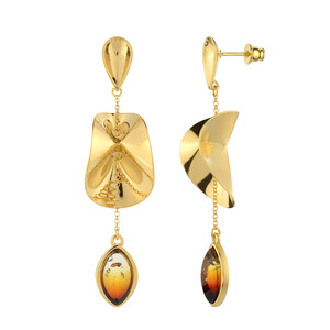 Boucles d'oreilles en argent et Ambre de la Baltique Lever du soleil (dagen)