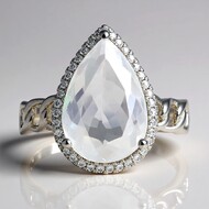 Anello in oro con Pietra di Luna Arcobaleno (CIRARI)
