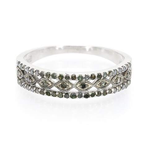 Fancy-Diamant-Silberring