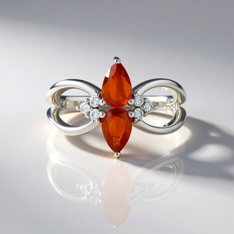 Anello in argento con Cianite Arancione della Tanzania
