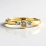 Anello in argento con Diamante Champagne I2