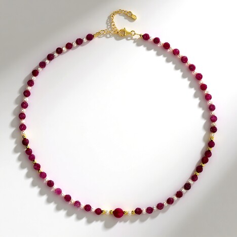 Collana in argento con Agata Rosa (Riya)