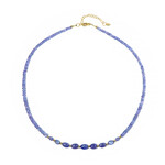 Tansanit-Silberhalskette