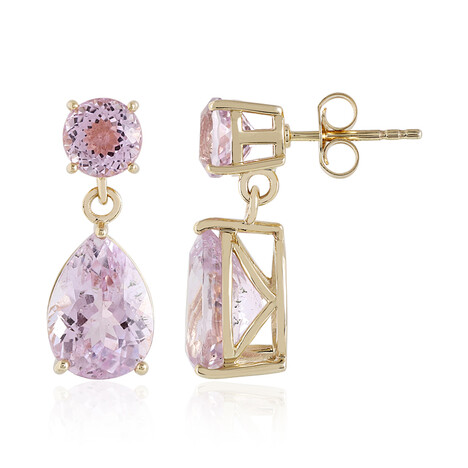 Kunzit-Goldohrringe