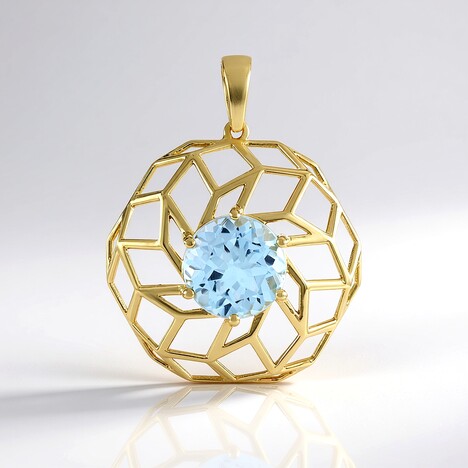 Pendentif en argent et Topaze bleu ciel (Ornaments by de Melo)