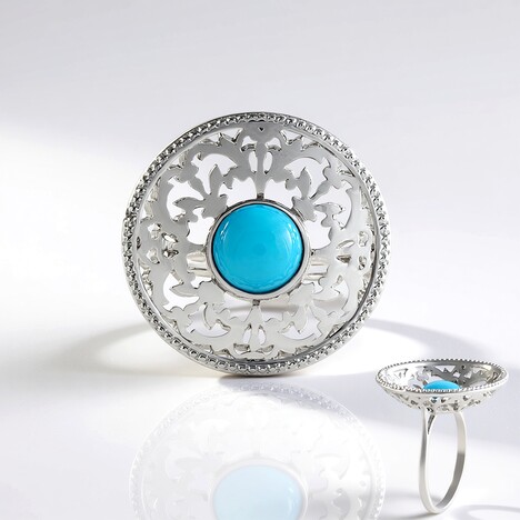 Anello in argento con Turchese Sleeping Beauty (Faszination Türkis)