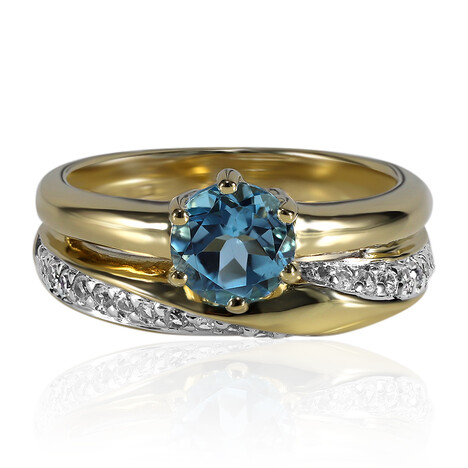 Anello in argento con Topazio Blu Svizzero