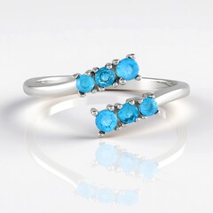 Anello in argento con Apatite Blu Neon