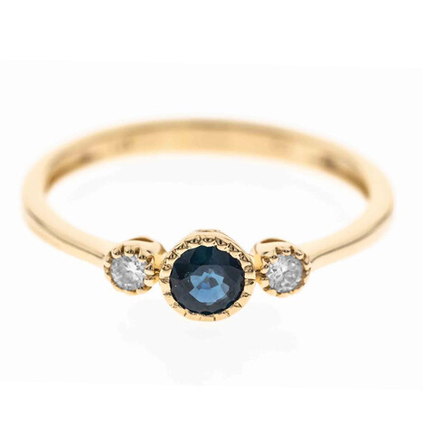 Gouden ring met een Blauwe Ceylon saffier