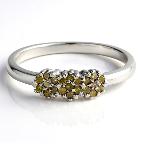Anello placcato in platino con Diamante Fancy