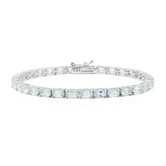 Brazalete en plata con Topacio azul cielo