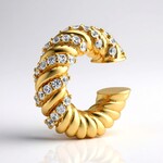 Orecchini a cerchio con clip in argento con Zircone