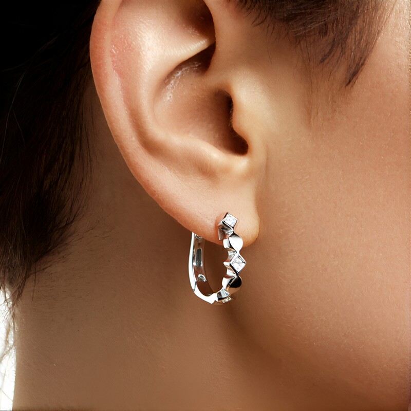 Orecchini in argento con Diamante I1 (G) (Annette)