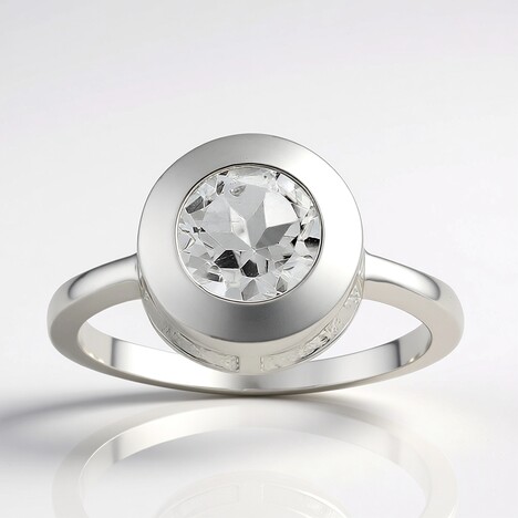 Anello in argento con Topazio Bianco
