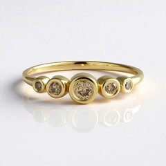 Anello in oro con Diamante Champagne I3