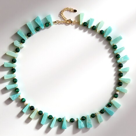 Collana in argento con Amazzonite (Riya)