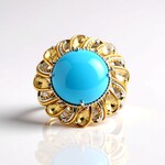 Anello in argento con Turchese Kingman (Gems en Vogue)