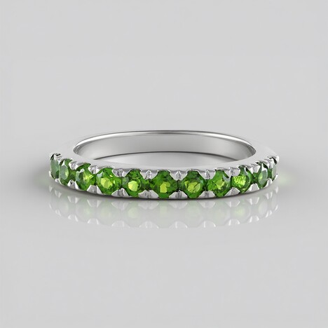Anello in argento con Diopside Russo