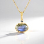 Collana in argento con Labradorite Blu Maniry (KM by Juwelo)