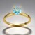 Anello in argento con Topazio Blu Svizzero