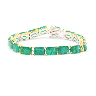 Bracelet en argent et Émeraude Pit D8 (Gems en Vogue)
