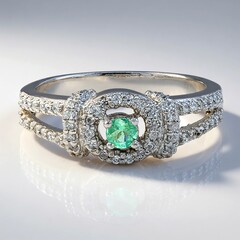 Anello in argento con Fluoroapatite Verde