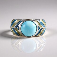Anello in argento con Larimar (Adela Silber)