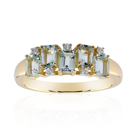 Nigerianischer Mintgrüner Beryll-Goldring