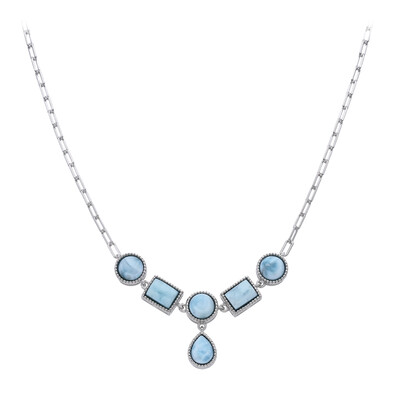 Collar en plata con Larimar