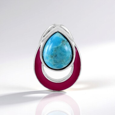Mohave Blue Turquoise Silver Pendant