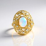 Anello in argento con Opale di Welo (Ornaments by de Melo)