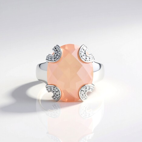 Anello in argento con Quarzo Rosa (de Melo Essence)