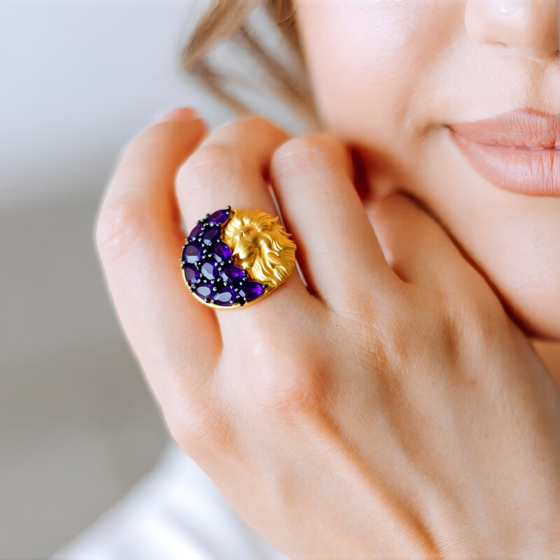 Anello in argento con Ametista (Gems en Vogue)