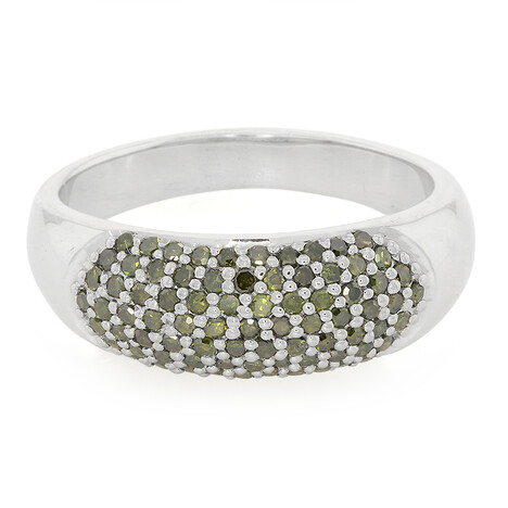 Fancy-Diamant-Silberring